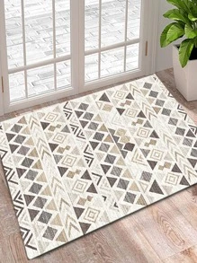1 peça Tapete de padrão Geométrico, Tapete de Poliéster Moderno para o Chão da Casa, para Todas as Estações, Decoração de Quarto