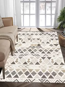 1 peça Tapete de padrão Geométrico, Tapete de Poliéster Moderno para o Chão da Casa, para Todas as Estações, Decoração de Quarto