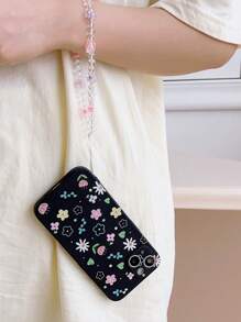 印花手機殼附帶繩子 - 黑色 - 查看 2