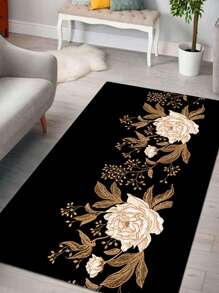 1 pieza Alfombra con patrón de flor moderno poliéster para con - Multicolor - Ver 6