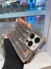 素色紋理質感手機殼 - 銀色 - 查看 4