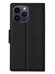Funda del teléfono del tirón PU - Negro - Ver 2