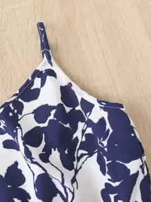 SHEIN Áo liền quần Gái Hoa Boho - Xanh và trắng - Xem 7