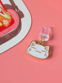 2入組鋅合金卡通貓和爪子設計防塵塞 - 彩色 - 查看 3