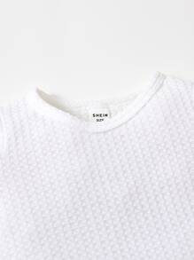 Đứa bé trai 3pcs Dệt kim Waffle Áo thun - Nhiều màu - Xem 3