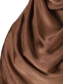 Solid Satin Hijab - Bronze - View 3