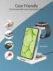 ilepo Bộ sạc không dây sạc nhanh 3 trong 1 - trắng - Xem 4