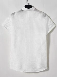 Manfinity Men Solid Button Front Shirt Without Tee - White - View 2