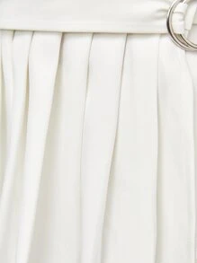 BizChic Lapel Neck Belted Vest Blazer Workwear - White - View 6