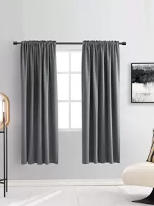 1pc Coated Nordic Minimalist Versatile Blackout Curtain, Suitable For Multiple Scenes At Home - Grey - View 1