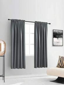 1pc Coated Nordic Minimalist Versatile Blackout Curtain, Suitable For Multiple Scenes At Home - Grey - View 4