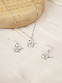 3 cái / bộ Bộ trang sức trang trí ngôi sao Rhinestone - Bạc - Xem 2
