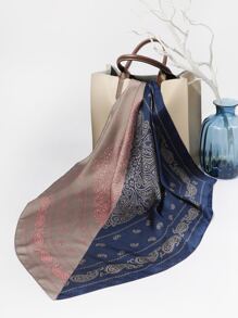 1入組女士佩斯利印花復古頭巾適合日常生活 - 彩色 - 查看 4