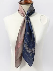 1入組女士佩斯利印花復古頭巾適合日常生活 - 彩色 - 查看 5