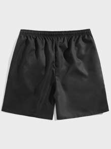 ROMWE MEN Hombres Shorts con estampado de letra de cintura con cordón - Multicolor - Ver 2