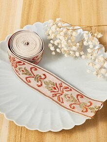 1 pieza Decoración con patrón de dibujo poliéster para DIY - Beis - Ver 3