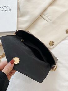 Fashionable Letter Chain Shoulder Bag For Women - Coffee Brown - View 6