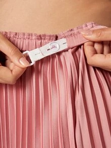 SHEIN Maternity Adjustable Waist Pleated Skirt - Baby Pink - View 3