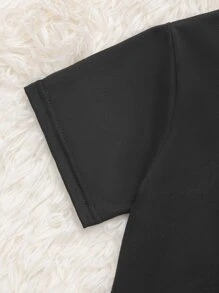 Girls Butterfly & Letter Graphic Tee & Trousers PJ Set - Multicolor - View 5