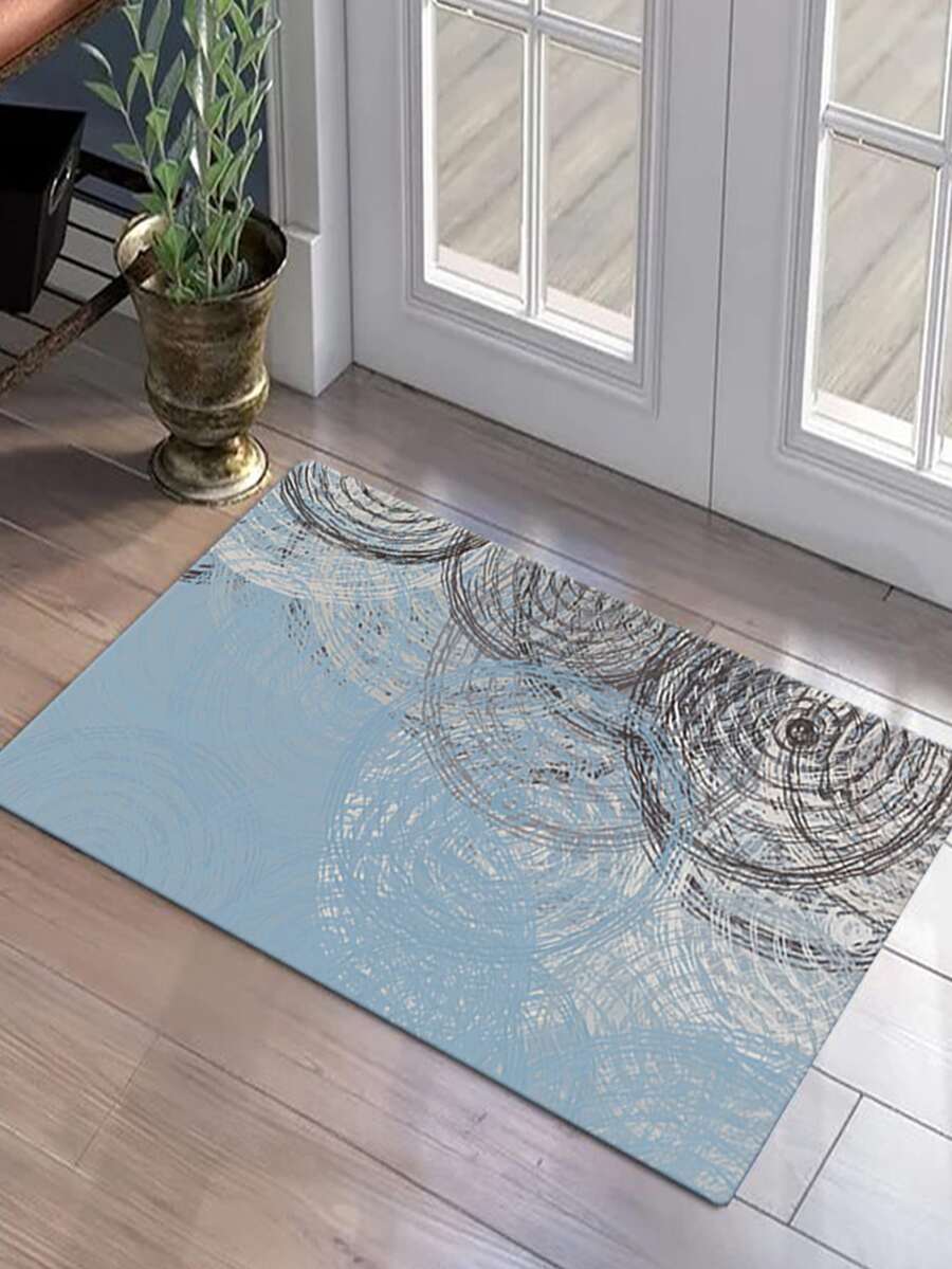 1入組幾何圖案門墊現代滌綸家居地墊四季皆宜 - 彩色 - 查看 1