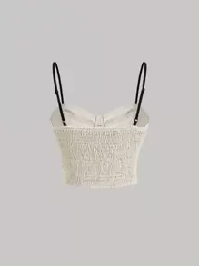 SHEIN MOD Nơ phía trước Bustier Cami Top - Màu be - Xem 2