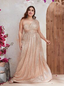 YISIKADO Đầm Plus Size Dây kéo màu trơn Buổi tiệc - Rượu sâm banh - Xem 1