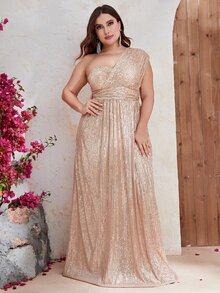 YISIKADO Đầm Plus Size Dây kéo màu trơn Buổi tiệc - Rượu sâm banh - Xem 6