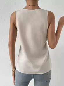 Chiquease Top tank unicolor de cuello V - Albaricoque - Ver 2