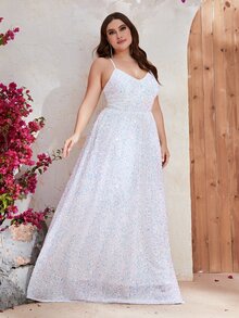 YISIKADO Vestido de tirantes con lentejuelas - Blanco - Ver 6