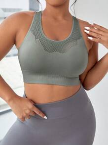 Sujetador deportivo con abertura de espalda nadadora - Verde - Ver 3