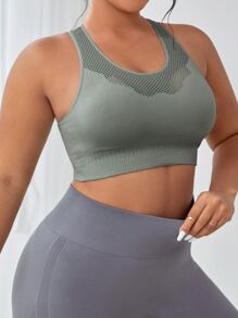 Sujetador deportivo con abertura de espalda nadadora - Verde - Ver 4