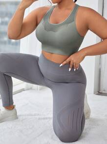 Sujetador deportivo con abertura de espalda nadadora - Verde - Ver 5