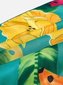 SHEIN Swim Summer Beach Tropical Print Beach Blanket - Multicolor - View 4