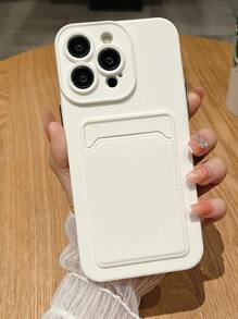 Solid PU Card Slot Phone Case