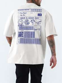 Manfinity EMRG Áo thun & Áo lót Nam Hoa Lá thư Giải trí - trắng - Xem 1