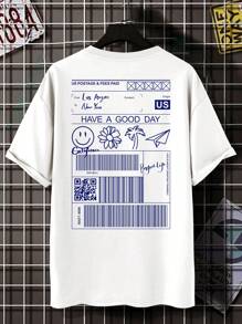 Manfinity EMRG Áo thun & Áo lót Nam Hoa Lá thư Giải trí - trắng - Xem 3