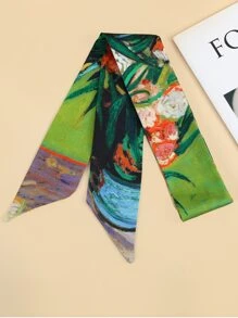 1 Stück Damen-Schal mit Blumenmuster, modisch, dünn, für den Alltag - Verschiedenfarbig - Übersicht 1