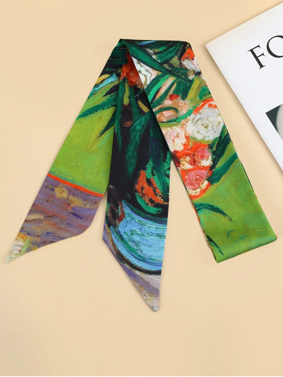 1 Stück Damen-Schal mit Blumenmuster, modisch, dünn, für den Alltag - Verschiedenfarbig - Übersicht 1