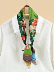 1 Stück Damen-Schal mit Blumenmuster, modisch, dünn, für den Alltag - Verschiedenfarbig - Übersicht 2