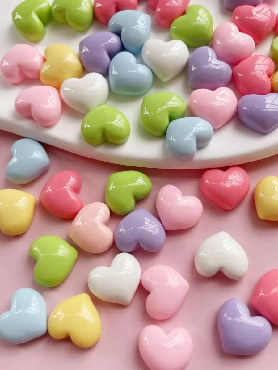 50入組心形釘珠現代ABS DIY縫紉裝飾 - 彩色 - 查看 1