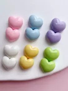 50入組心形釘珠現代ABS DIY縫紉裝飾 - 彩色 - 查看 2