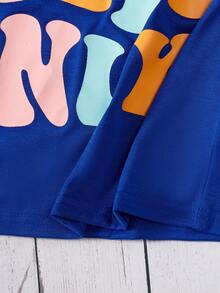 Tops con gái Hoạt hình Slogan Giải trí - Màu xanh lam - Xem 6