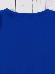 Tops con gái Hoạt hình Slogan Giải trí - Màu xanh lam - Xem 7