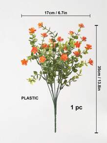 1入/2入/4入/6入人造花，假戶外UV防曬人造黃杨灌木，人造塑料綠植，適用於外掛花盆、庭院、婚禮、室內、家庭、廚房、農家裝飾 - 亮橙色 - 查看 2