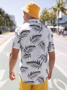 Manfinity RSRT Áo sơ mi Nam Nút phía trước Nhiệt đới Boho - trắng - Xem 2