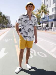 Manfinity RSRT Áo sơ mi Nam Nút phía trước Nhiệt đới Boho - trắng - Xem 6