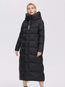 MIEGOFCE Long Sleeve Hooded Coat With Large Pockets, Winter - Black - View 1