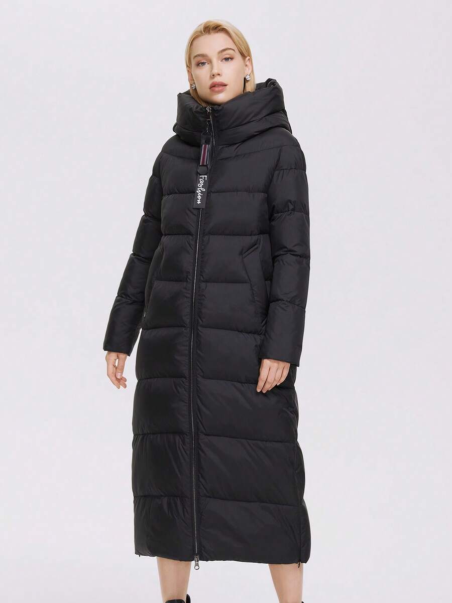 MIEGOFCE Long Sleeve Hooded Coat With Large Pockets, Winter - Black - View 1