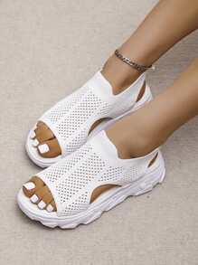 Women Hollow Out Sport Sandals - White - View 1