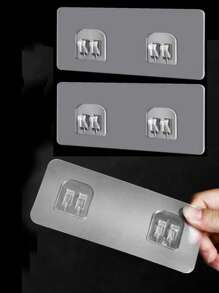 5入組/套塑料自粘掛鉤家用極簡主義自粘粘鉤 - 無色 - 查看 3